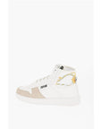 Versace JEANS COUTURE Leather and Fabric MEYSSA High-Top Sneakers wi