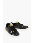 Versace JEANS COUTURE Textured Leather COURT 88 Low Top Sneakers wit