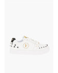 Versace JEANS COUTURE Textured Leather COURT 88 Low Top Sneakers wit