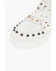 Versace JEANS COUTURE Textured Leather COURT 88 Low Top Sneakers wit