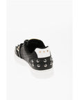 Versace JEANS COUTURE Textured Leather COURT 88 Low Top Sneakers wit
