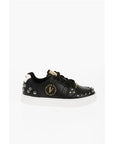 Versace JEANS COUTURE Textured Leather COURT 88 Low Top Sneakers wit