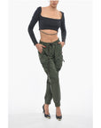 Anouki Solid Color Square Neck Crop Top with Removable Glittery Str