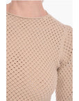 Aeron Openwork Crochet Sweather with Open Back