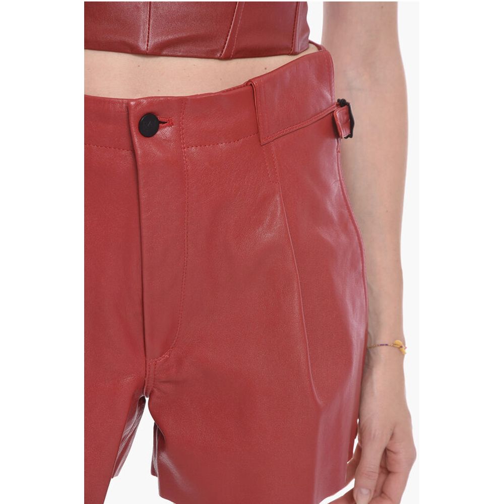 The Mannei Leather ELKE Single-pleated Shorts