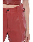 The Mannei Leather ELKE Single-pleated Shorts
