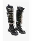Philipp Plein Leather Lace-up Boots with All-Over Studs 4.5cm