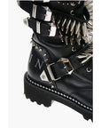 Philipp Plein Leather Lace-up Boots with All-Over Studs 4.5cm