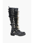 Philipp Plein Leather Lace-up Boots with All-Over Studs 4.5cm