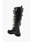 Philipp Plein Leather Lace-up Boots with All-Over Studs 4.5cm