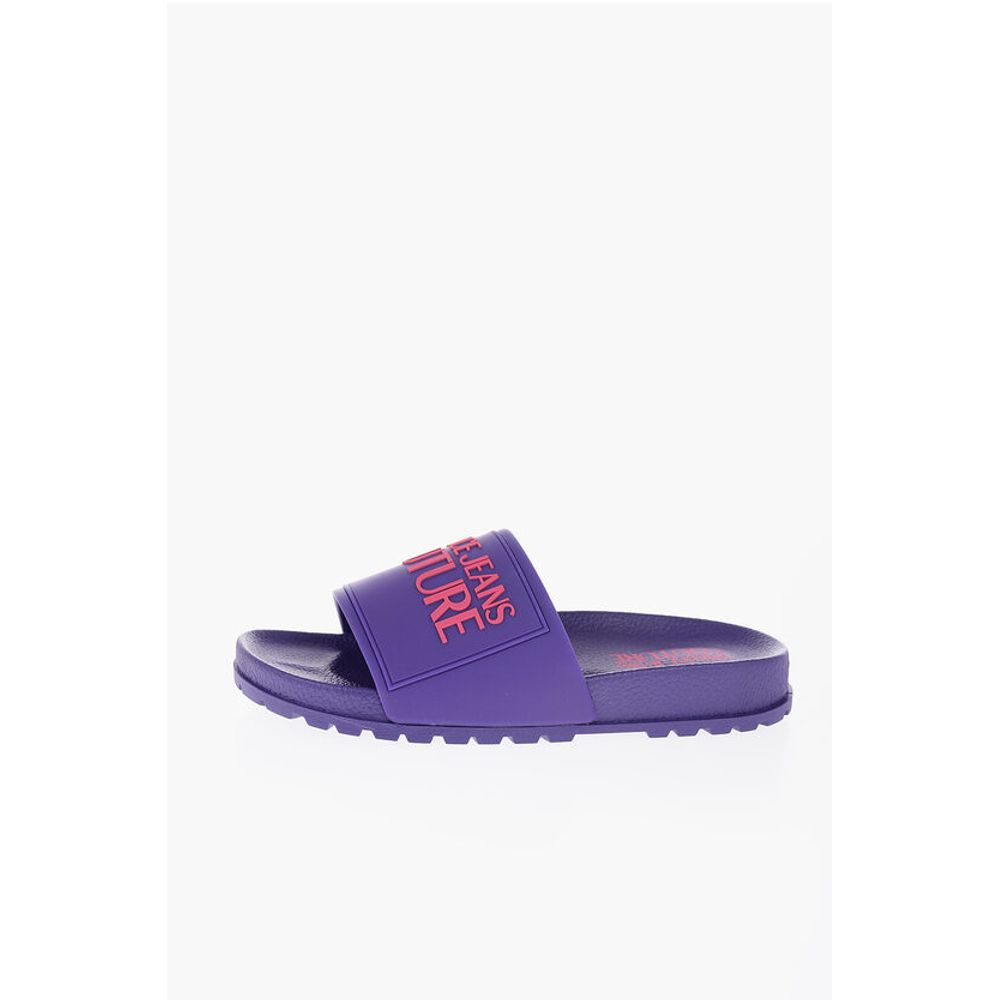 Versace JEANS COUTURE Rubber SHELLY Slides with Embossed Logo