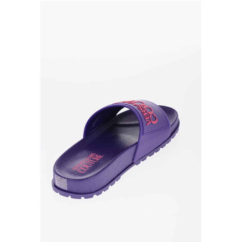 Versace JEANS COUTURE Rubber SHELLY Slides with Embossed Logo
