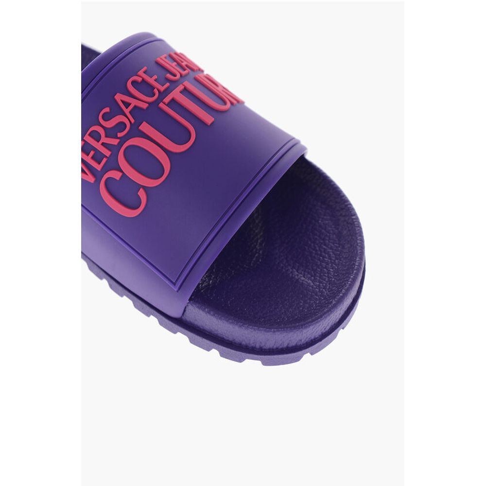 Versace JEANS COUTURE Rubber SHELLY Slides with Embossed Logo