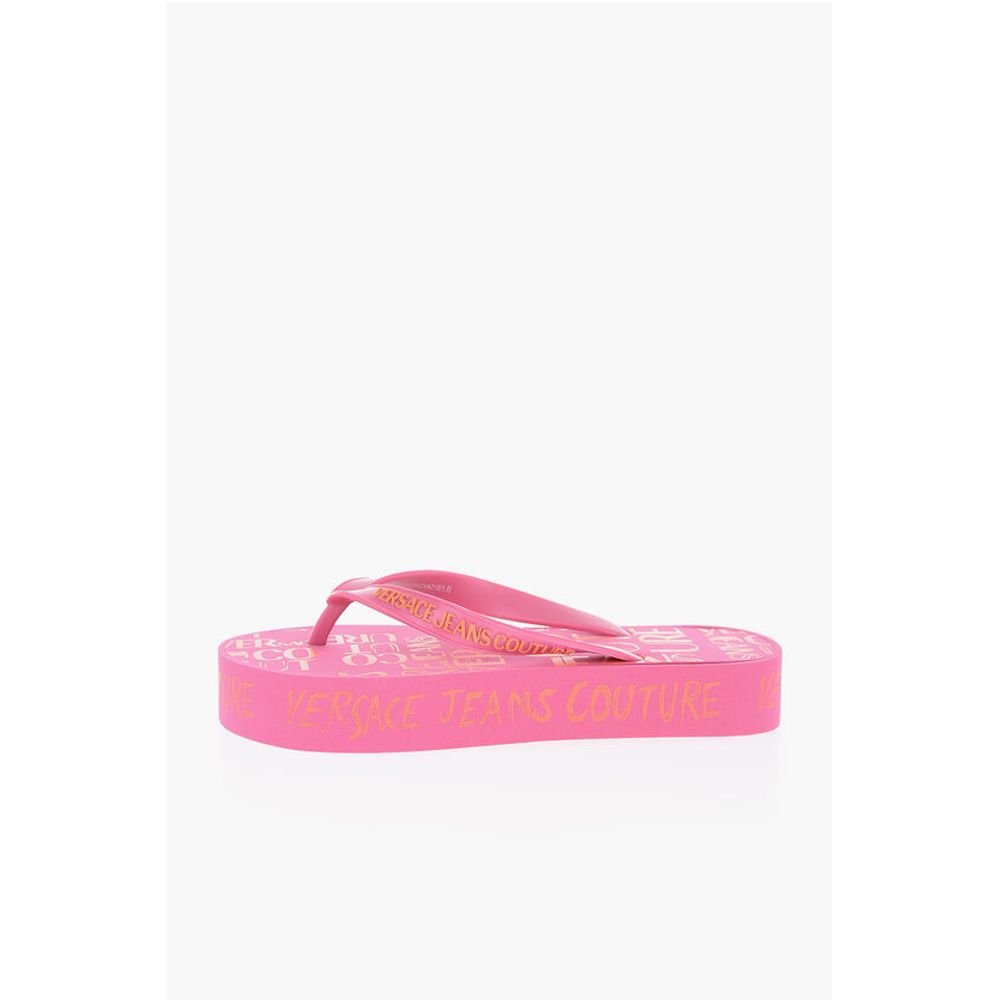 Versace JEANS COUTURE All-OverLogo Flip Flop with Platform 3,5cm