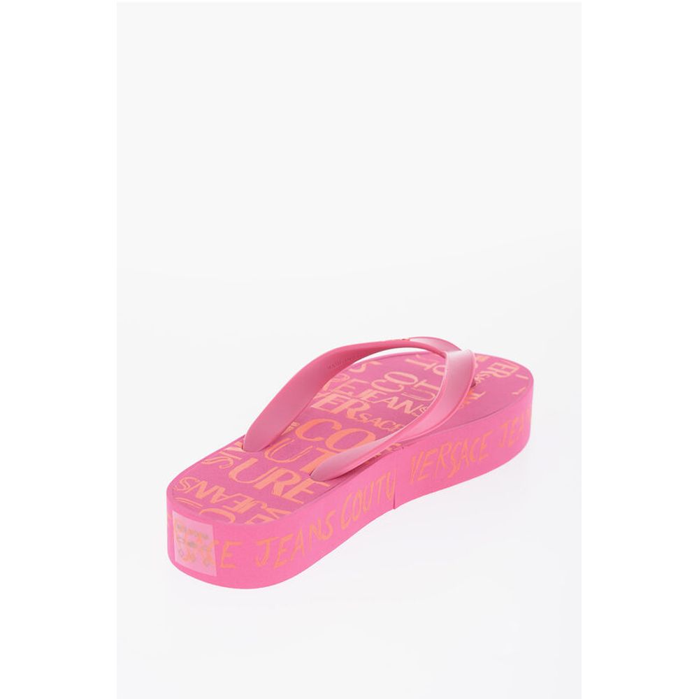 Versace JEANS COUTURE All-OverLogo Flip Flop with Platform 3,5cm