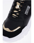 Versace JEANS COUTURE Leather SPEEDTRACK Sneakers with Golden Detail