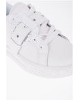 Versace JEANS COUTURE Leather Low-Top Sneakers with Maxi Decorative