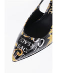 Versace JEANS COUTURE Baroque Motif Faux Leather Slingback 9,5cm
