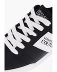 Versace JEANS COUTURE Two-Tone Leather BROOKLYN Low-Top Sneakers wit