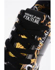 Versace JEANS COUTURE Baroque Motif Patent Leather BROOKLYN Low-Top
