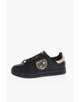 Versace JEANS COUTURE Textured Leather Low-Top Sneakers with Golden