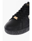 Versace JEANS COUTURE Textured Leather Low-Top Sneakers with Golden