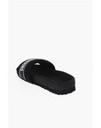 Moschino LOVE Solid Color Fabric Slides with Embroidered Logo