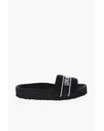 Moschino LOVE Solid Color Fabric Slides with Embroidered Logo