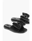 Off-White Padded Leather Bow Sliders