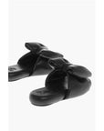 Off-White Padded Leather Bow Sliders