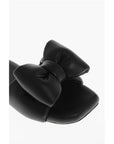 Off-White Padded Leather Bow Sliders