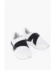 Ixos Leather and Fabric Low Top Sneakers with Touch Strap Closure