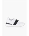 Ixos Leather and Fabric Low Top Sneakers with Touch Strap Closure