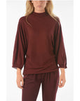 Ixos Virgin Wool Blend CURLIN Crewneck Sweater with Batwing Sleev