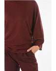 Ixos Virgin Wool Blend CURLIN Crewneck Sweater with Batwing Sleev