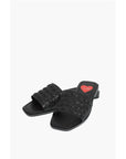 Moschino LOVE embossed hearts faux leather KARL20 sabot