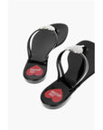 Moschino LOVE rubber thong sandals with heart detail
