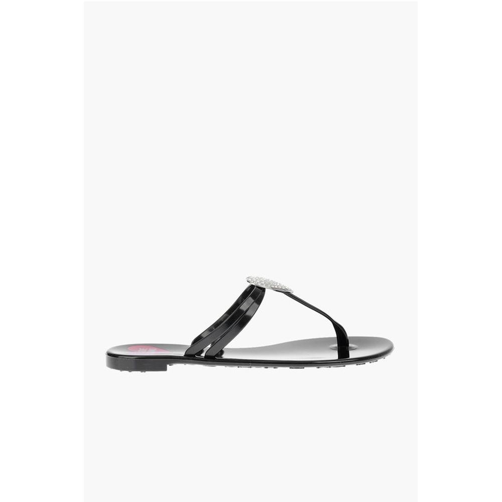 Moschino LOVE rubber thong sandals with heart detail
