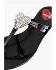 Moschino LOVE rubber thong sandals with heart detail