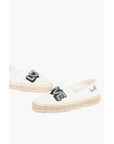 Moschino LOVE mesh espadrilles with logo-print and raffia sole