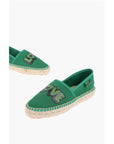 Moschino LOVE mesh espadrilles with logo-print and raffia sole