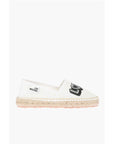 Moschino LOVE mesh espadrilles with logo-print and raffia sole