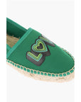 Moschino LOVE mesh espadrilles with logo-print and raffia sole