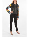 Philipp Plein COUTURE Leather Jacket GRAFFITI with Printed Sleeves