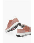 Moschino LOVE suede leather and sequined sneakers with all over logo