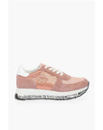 Moschino LOVE suede leather and sequined sneakers with all over logo