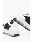 Moschino LOVE leather sneakers with mesh details and all over logo so