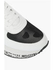 Moschino LOVE leather sneakers with mesh details and all over logo so