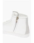 Moschino LOVE leather high top sneakers with velvet heart and side zi