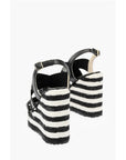 Moschino LOVE Leather Wedge Sandals with Logo 12cm